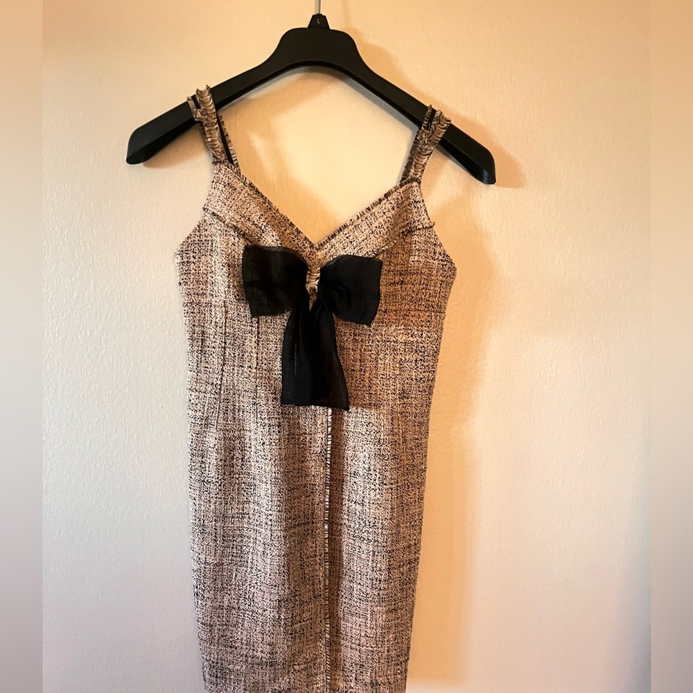 Sandro Soane tweed sleeveless mini dress with bow Size 38 - Picture 11 of 11